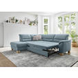 ECKSOFA Blau Mikrofaser  - Wildeiche/Blau, KONVENTIONELL, Holz/Textil (224/254cm) - Carryhome