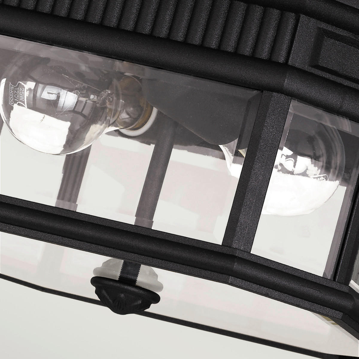 AUSSENDECKENLEUCHTE - Schwarz, Konventionell, Glas/Metall (29.2/16.8cm) - Elstead Lighting