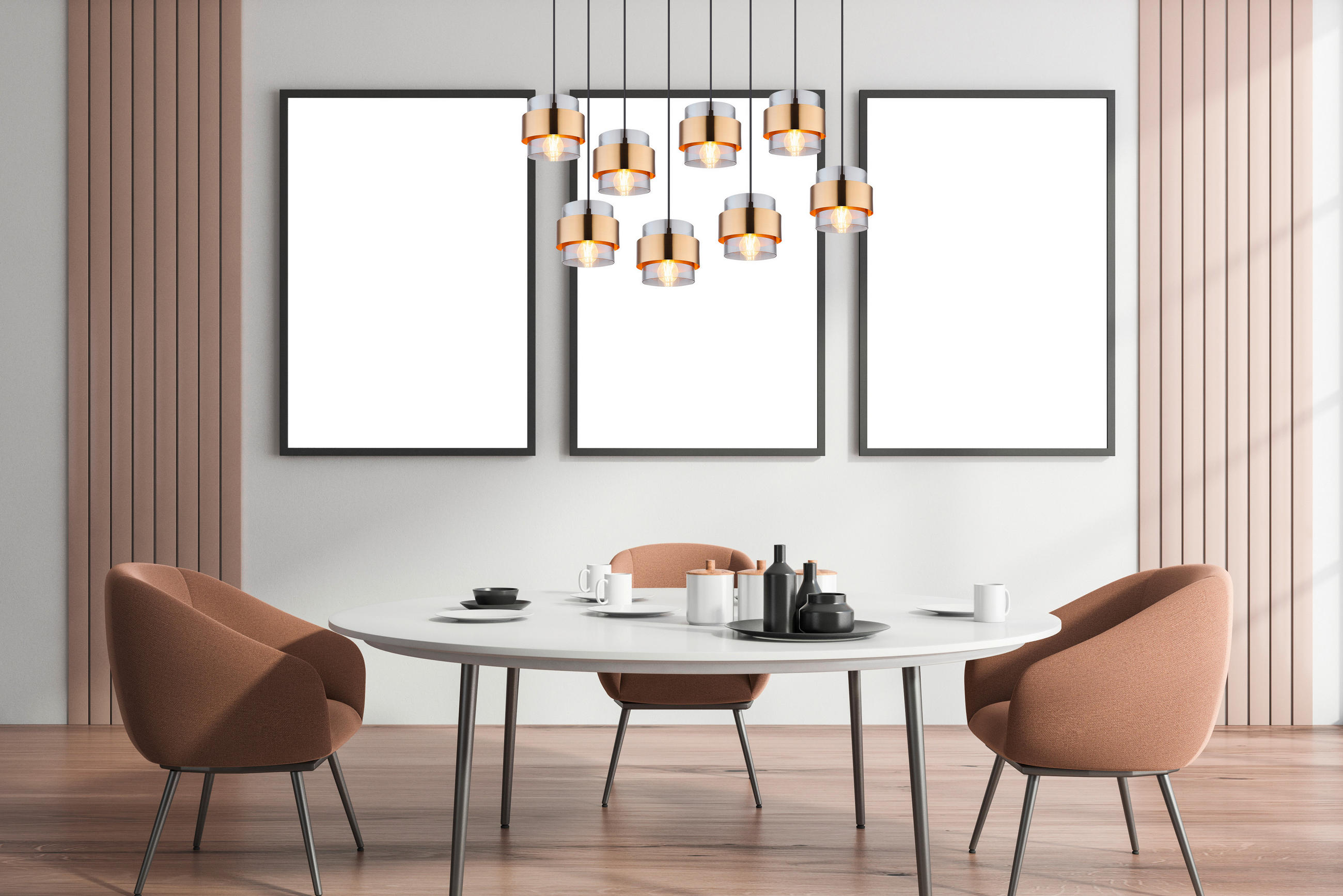 HÄNGELEUCHTE 103/31,5/120 cm    - Klar/Messingfarben, Design, Glas/Metall (103/31,5/120cm) - Globo