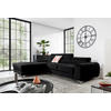 ECKSOFA in Samt Schwarz  205/278 cm  - Silberfarben/Schwarz, Design, Textil/Metall (205/278cm) - MID.YOU
