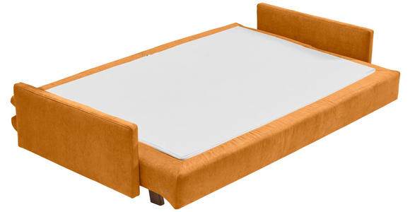 SCHLAFSOFA Flachgewebe Currygelb - Currygelb/Eichefarben, KONVENTIONELL, Holz/Textil (220/85/98cm) - Carryhome