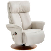 RELAXSESSEL in Leder Creme, Nussbaumfarben  - Nussbaumfarben/Creme, KONVENTIONELL, Leder/Holz (82/107/88cm) - Himolla