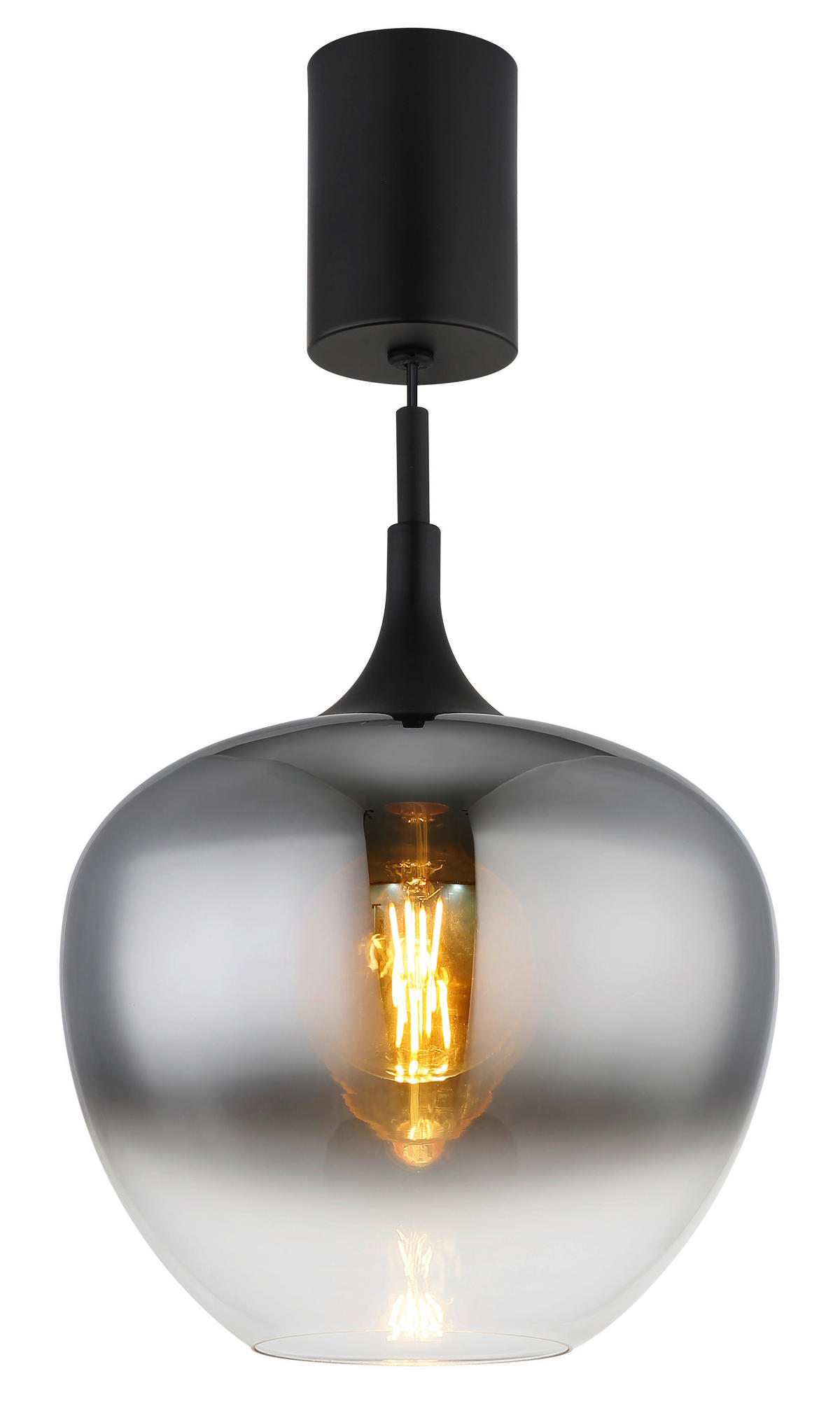 HÄNGELEUCHTE Maxy 29/150 cm  - Klar/Schwarz, Design, Glas/Kunststoff (29/150cm) - Globo