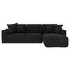 ECKSOFA in Samt Dunkelgrau  293/195 cm  - Chromfarben/Dunkelgrau, KONVENTIONELL, Kunststoff/Textil (293/195cm) - Carryhome