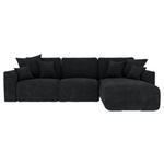 ECKSOFA in Samt Dunkelgrau  - Chromfarben/Dunkelgrau, KONVENTIONELL, Kunststoff/Textil (293/195cm) - Carryhome