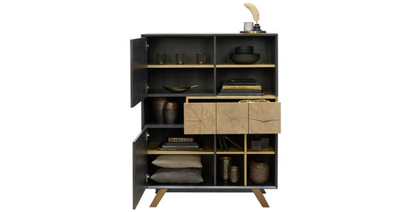 HIGHBOARD in 100/133,5/40 cm - Eichefarben/Dunkelgrau, Design, Holz/Holzwerkstoff (100/133,5/40cm) - Carryhome