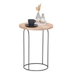 BEISTELLTISCH in Holz, Metall 40/40/50 cm  - Eichefarben/Schwarz, MODERN, Holz/Metall (40/40/50cm) - Novel