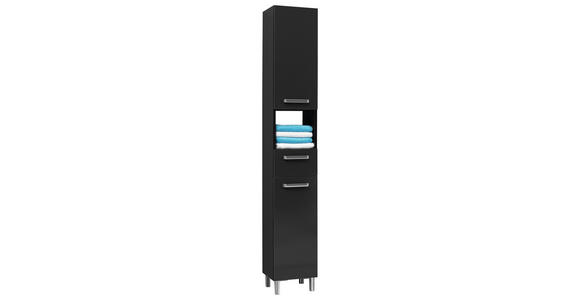 HOCHSCHRANK 30/196/33 cm - Anthrazit/Silberfarben, KONVENTIONELL, Holzwerkstoff/Metall (30/196/33cm) - Carryhome