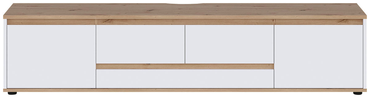 TV-BÄNK 180/50/42 cm  - vit/svart, Modern, trämaterial (180/50/42cm) - Carryhome