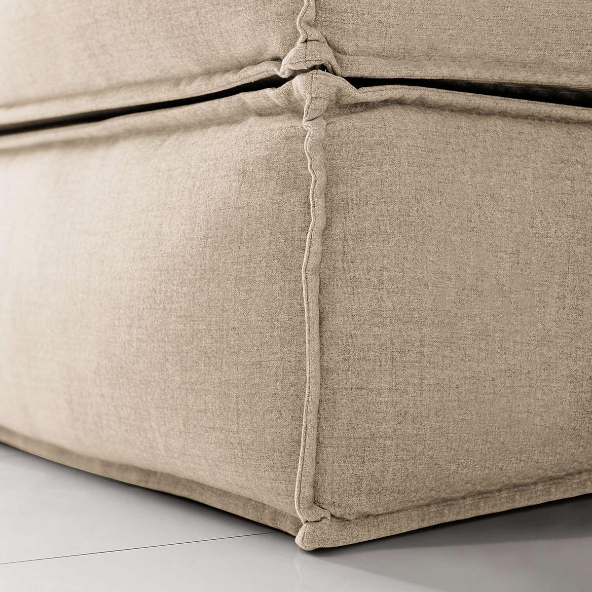 BOXSPRINGBETT 200/220 cm  in Beige  - Beige/Schwarz, Design, Kunststoff/Textil (200/220cm) - home24