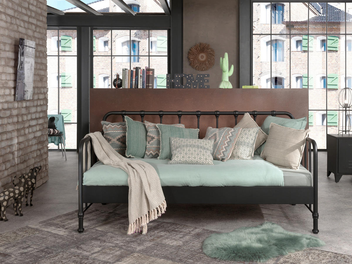 KINDER-/JUNIORBETT - Schwarz, MODERN, Holz/Metall (90/200cm) - Vipack