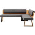 ECKBANK 195/155 cm  in Dunkelgrau, Wildeiche  - Wildeiche/Dunkelgrau, Design, Holz/Textil (195/155cm) - Venda