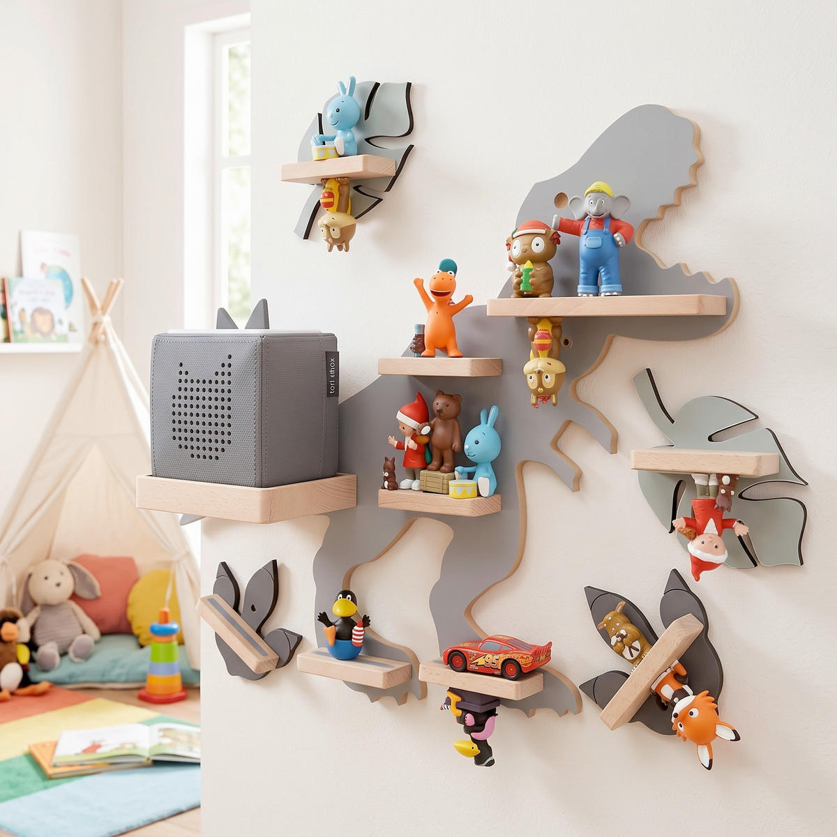 KINDERREGAL  - Grau, Modern, Holzwerkstoff (52/44/19cm) - Livetastic