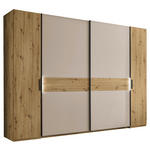 KOMBISCHRANK 312/225/61 cm 4-türig  - Kaschmir/Schwarz, Design, Holzwerkstoff/Metall (312/225/61cm) - Xora