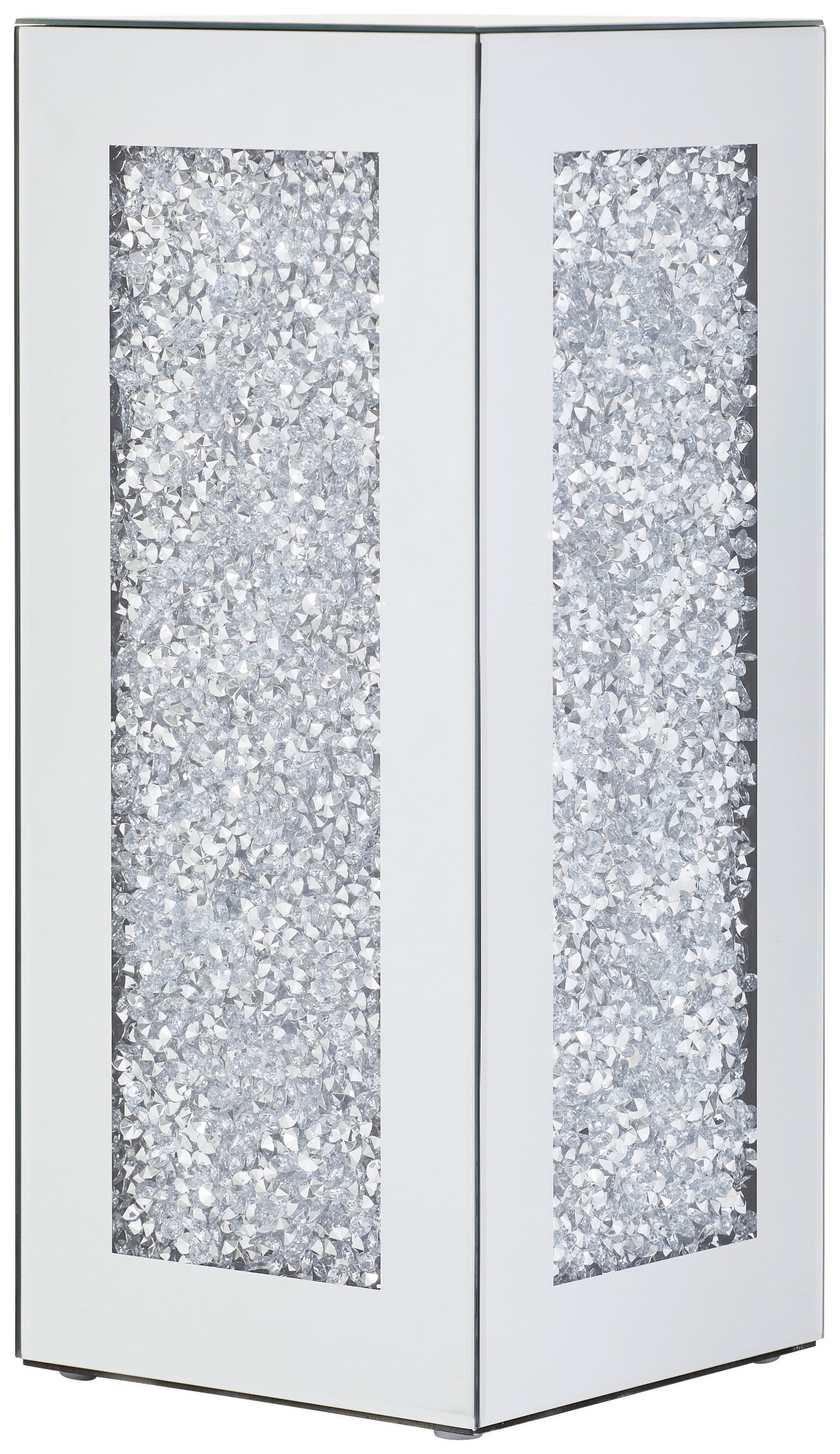 DEKOSÄULE Kunststoff, Glas, Holzwerkstoff  - Silberfarben, Trend, Glas/Holzwerkstoff (30/70/30cm) - Xora