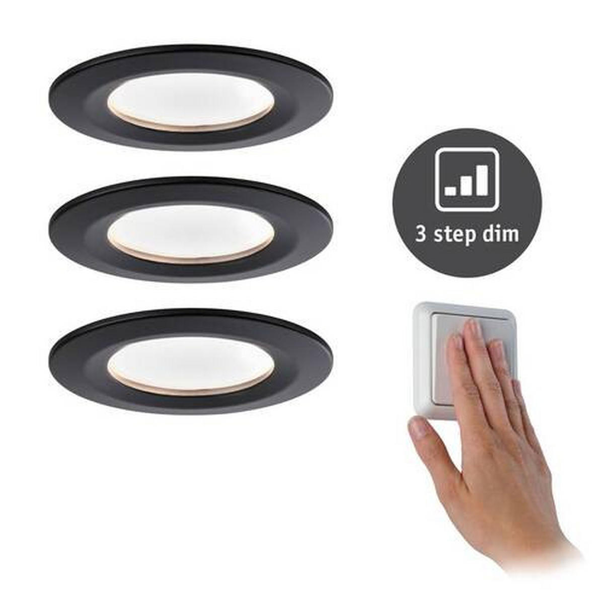 LED-DECKENLEUCHTE 7,8 cm  - Schwarz, Basics, Metall (7,8cm) - Paulmann