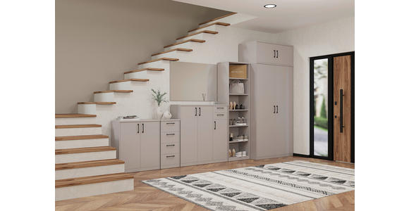 AUFSATZSCHRANK 72/43/36 cm   - Kaschmir/Schwarz, Basics, Holzwerkstoff/Metall (72/43/36cm) - Xora