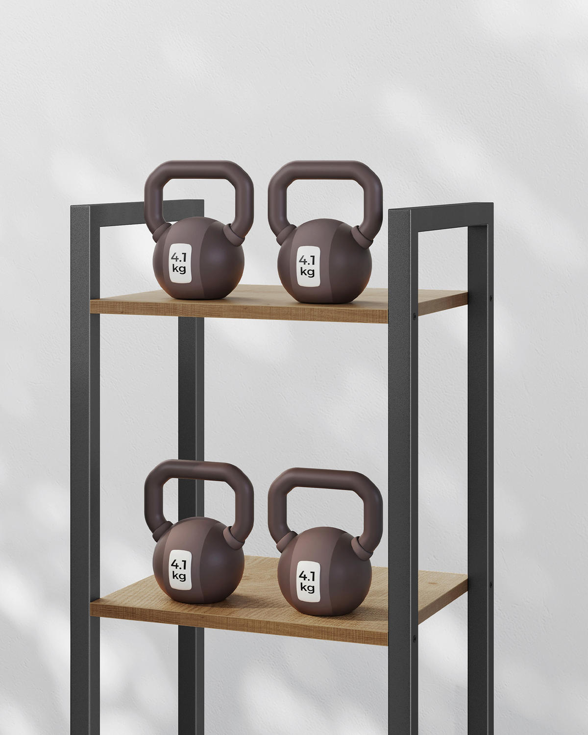 REGAL Schwarz, Walnussfarben  - Walnussfarben/Schwarz, Basics, Holzwerkstoff/Metall (40/186/30cm) - Boxxx