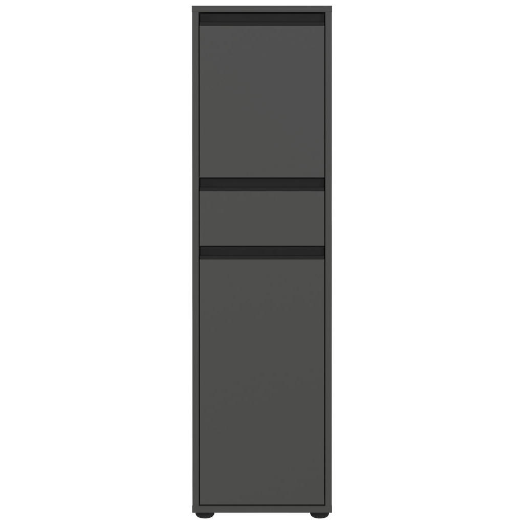 Thumbnail - Germania Midischrank, Graphit, Metall, 2 Fächer, 1 Schubladen, 33x121x34 cm, Beimöbel erhältlich, stehend, Badezimmer, B...