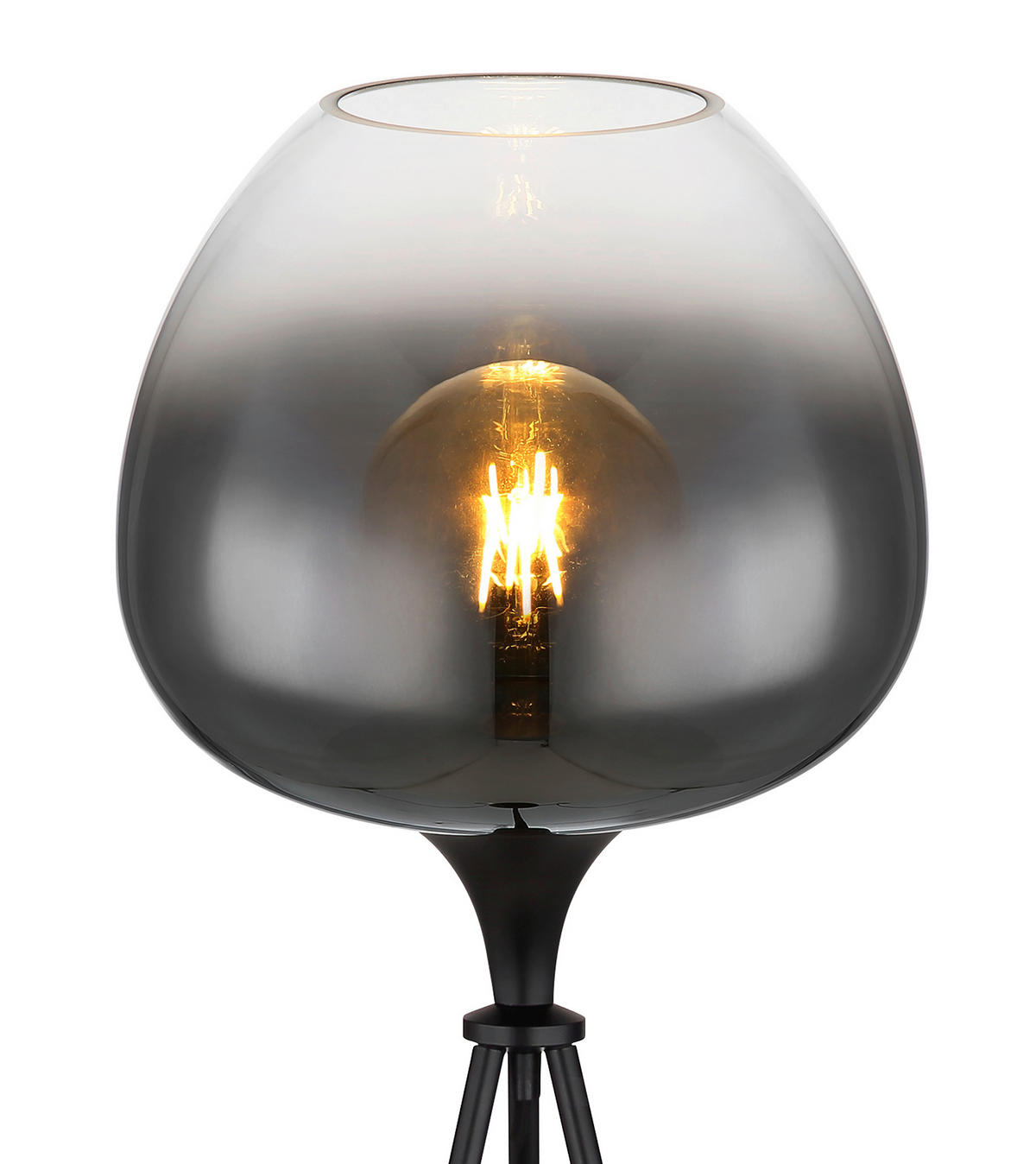 STEHLEUCHTE 65/145 cm    - Schwarz, Design, Glas/Metall (65/145cm) - Globo