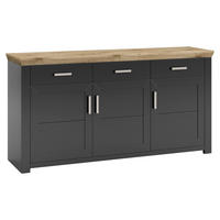 SIDEBOARD  in 184,1/94,6/51,2 cm  - Graphitfarben/Eiche Artisan, Design, Holzwerkstoff/Metall (184,1/94,6/51,2cm) - SetOne by Musterring