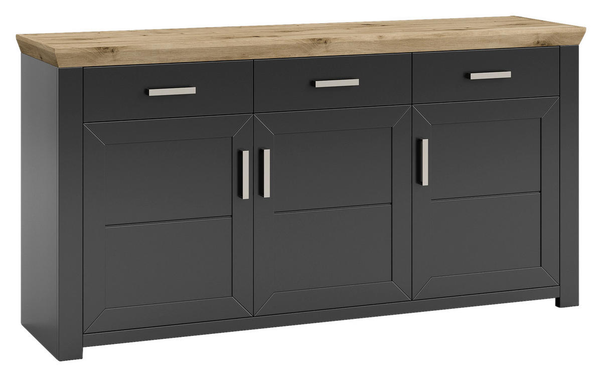 SIDEBOARD  in 184,1/94,6/51,2 cm  - Graphitfarben/Eiche Artisan, Design, Holzwerkstoff/Metall (184,1/94,6/51,2cm) - SetOne by Musterring