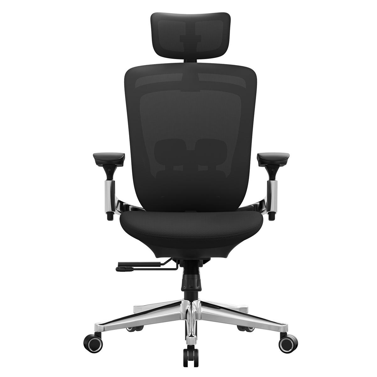 SCHREIBTISCHSTUHL  in Textilgeflecht, Vliesstoff Schwarz  - Silberfarben/Schwarz, Basics, Holzwerkstoff/Kunststoff (70/115-125/63cm) - Boxxx