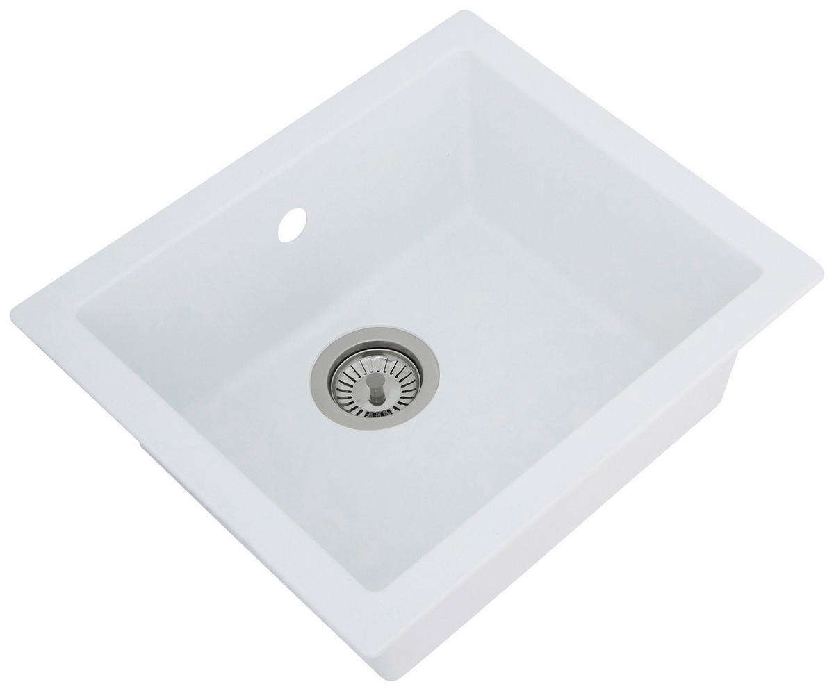 SPÜLE 1712OHIO50X44W  - Weiß, Trend, Glas/Kunststoff (50/19/44cm) - Respekta