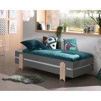 STAPELBETT  90/200 cm  Grau  - Kieferfarben/Grau, MODERN, Holz/Holzwerkstoff (90/200cm) - Vipack