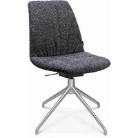 STUHL  in Aluminium Bouclé  - Lavagrau/Creme, Design, Textil/Metall (46/81,5-84,5/55cm) - Johann Jakob