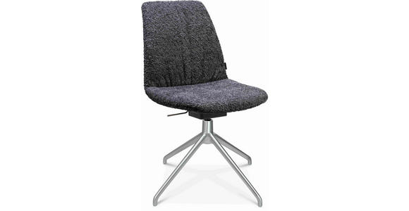 STUHL in Aluminium Bouclé Metall, Textil - Lavagrau/Creme, Design, Textil/Metall (46/81,5-84,5/55cm) - Johann Jakob