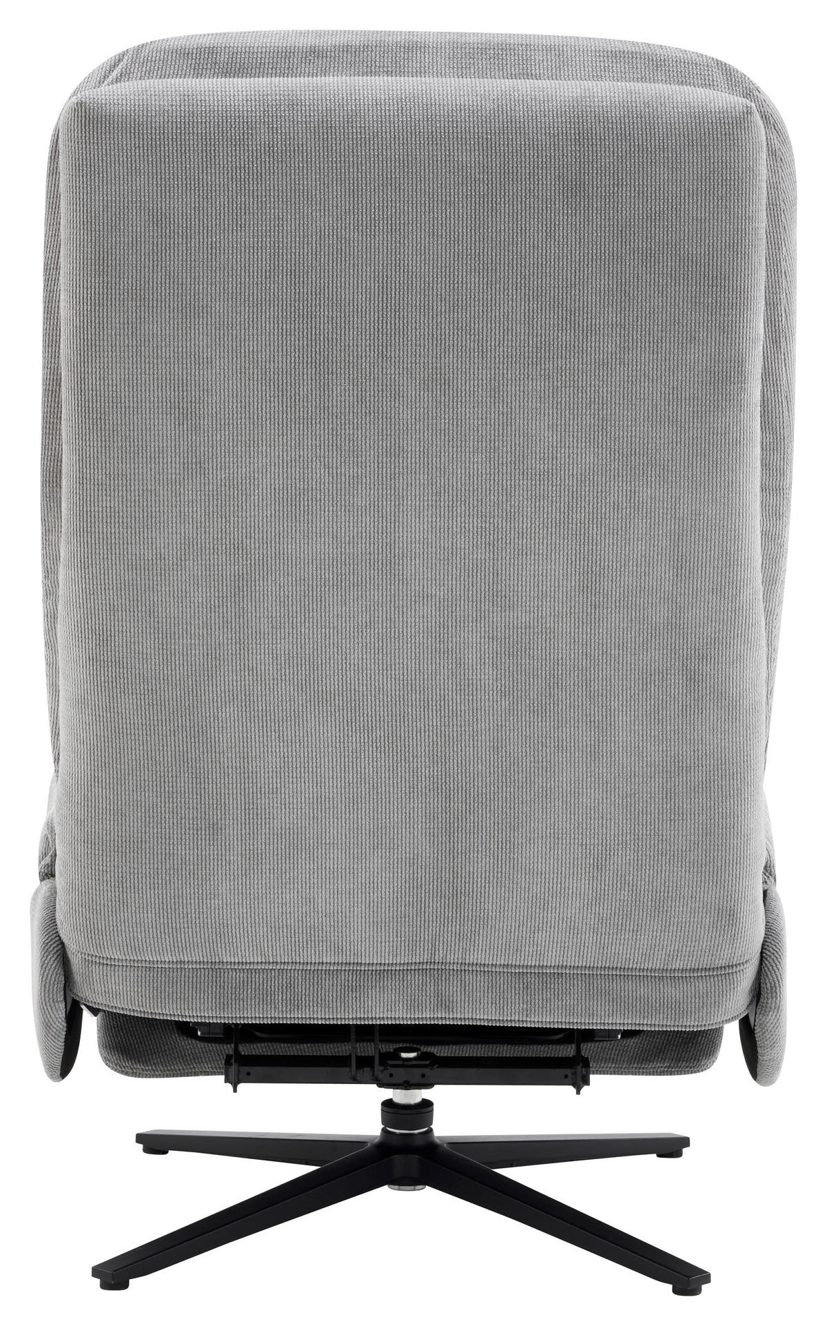 RELAXSESSEL Webstoff Relaxfunktion, Fußteilverstellung    - Schwarz/Grau, Design, Textil/Metall (68/113/84cm) - Livetastic
