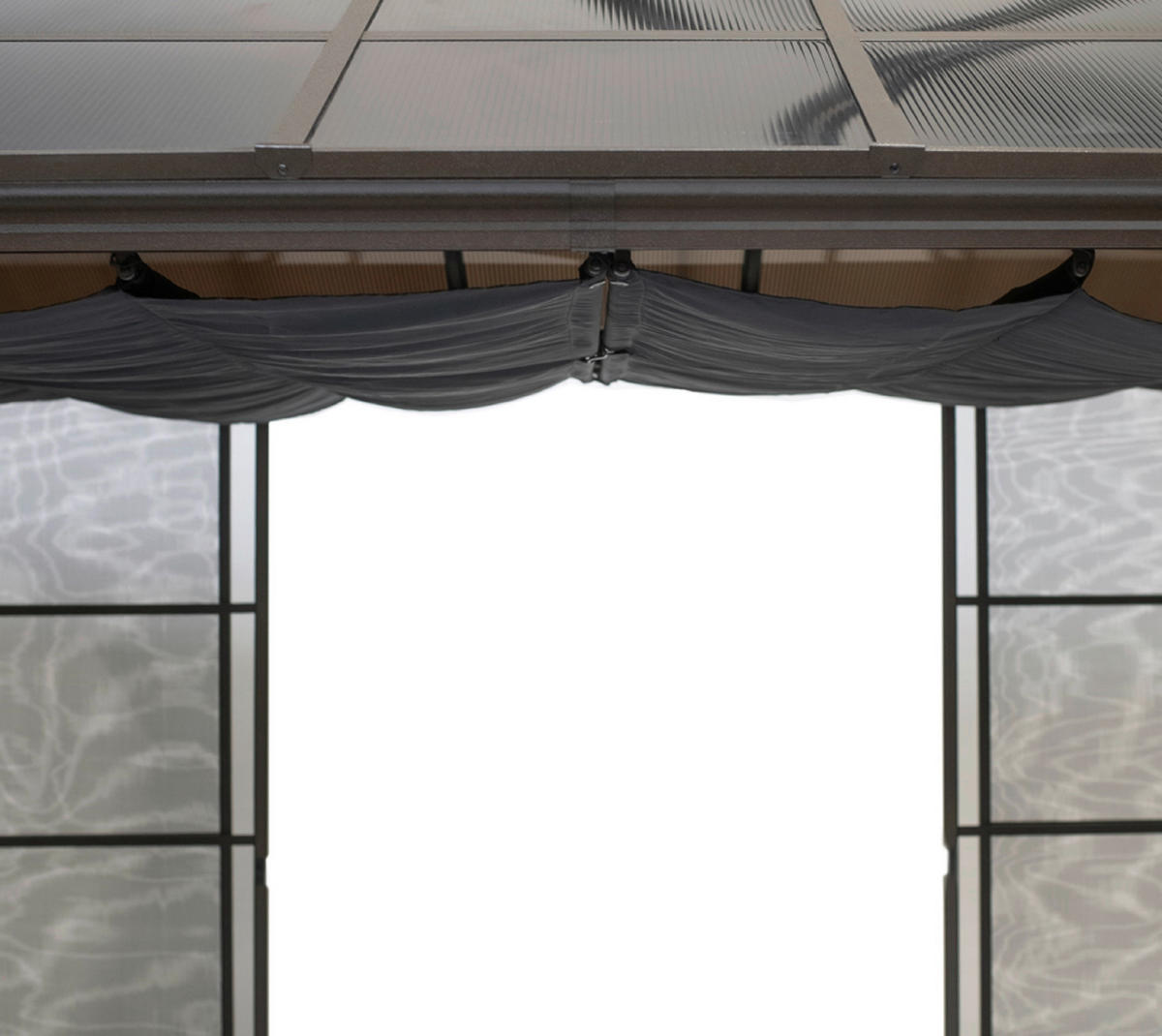 PAVILLON 362/283/297 cm Aluminium  - Bronzefarben, Basics, Kunststoff/Metall (362/283/297cm)