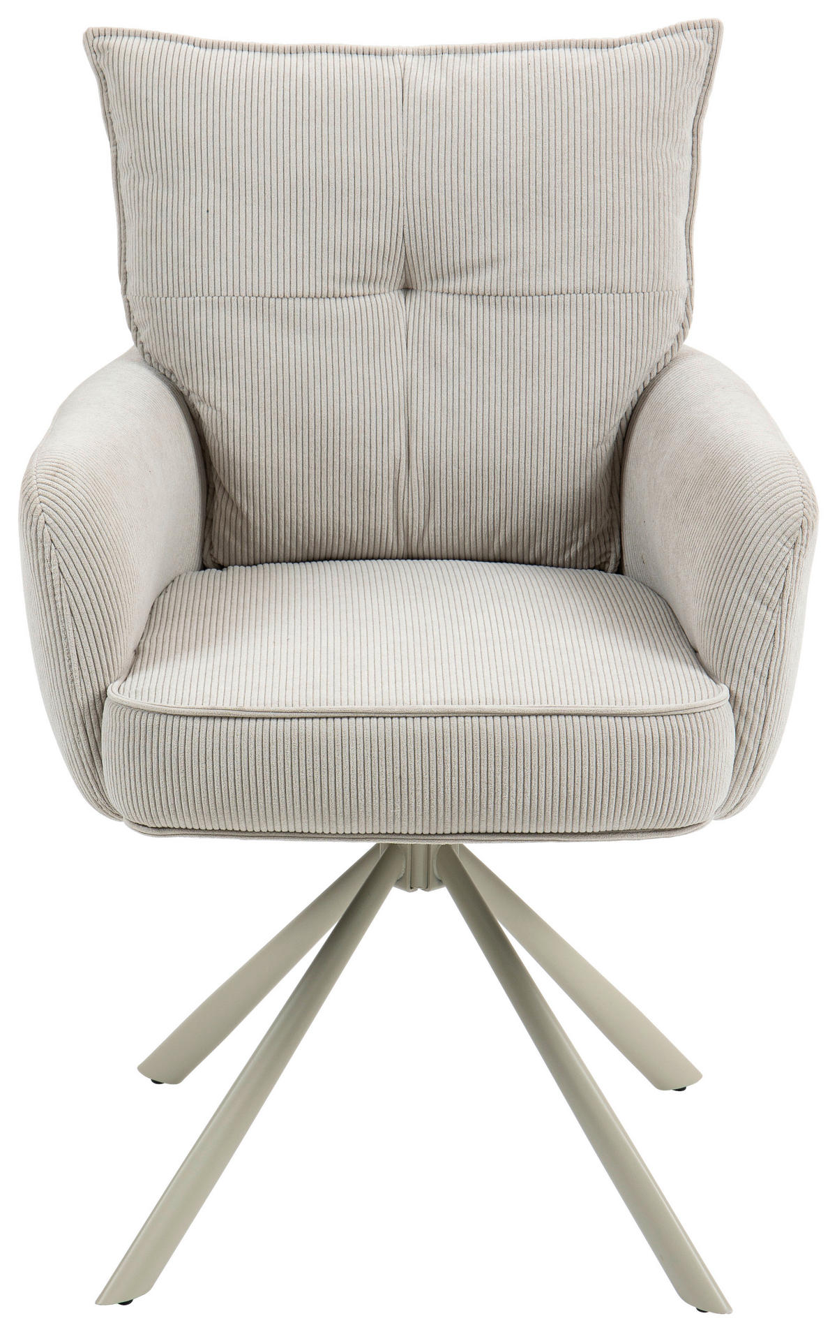 ARMLEHNSTUHL  in Feincord  - Beige, Design, Textil/Metall (61/95/67cm) - Novel