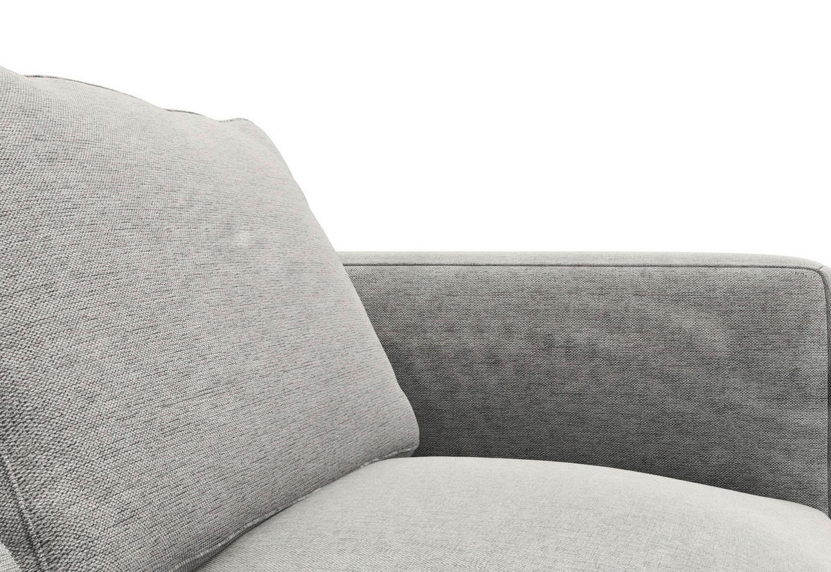 3-SITZER-SOFA Webstoff, Flachgewebe Grau  - Schwarz/Grau, Design, Textil/Metall (212/80,5/88cm) - Livetastic