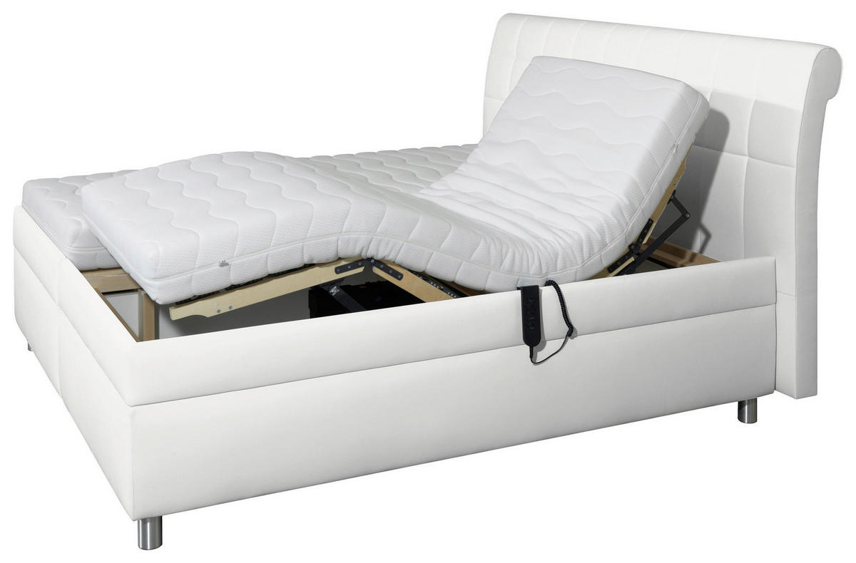POLSTERBETT 160/200 cm  in Weiss  - Weiss/Silberfarben, Konventionell, Holz/Textil (160/200cm) - Esposa