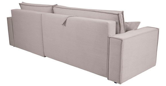 ECKSOFA inkl. Funktionen Hellgrau Cord  - Hellgrau/Schwarz, Design, Textil (267/141cm) - Xora