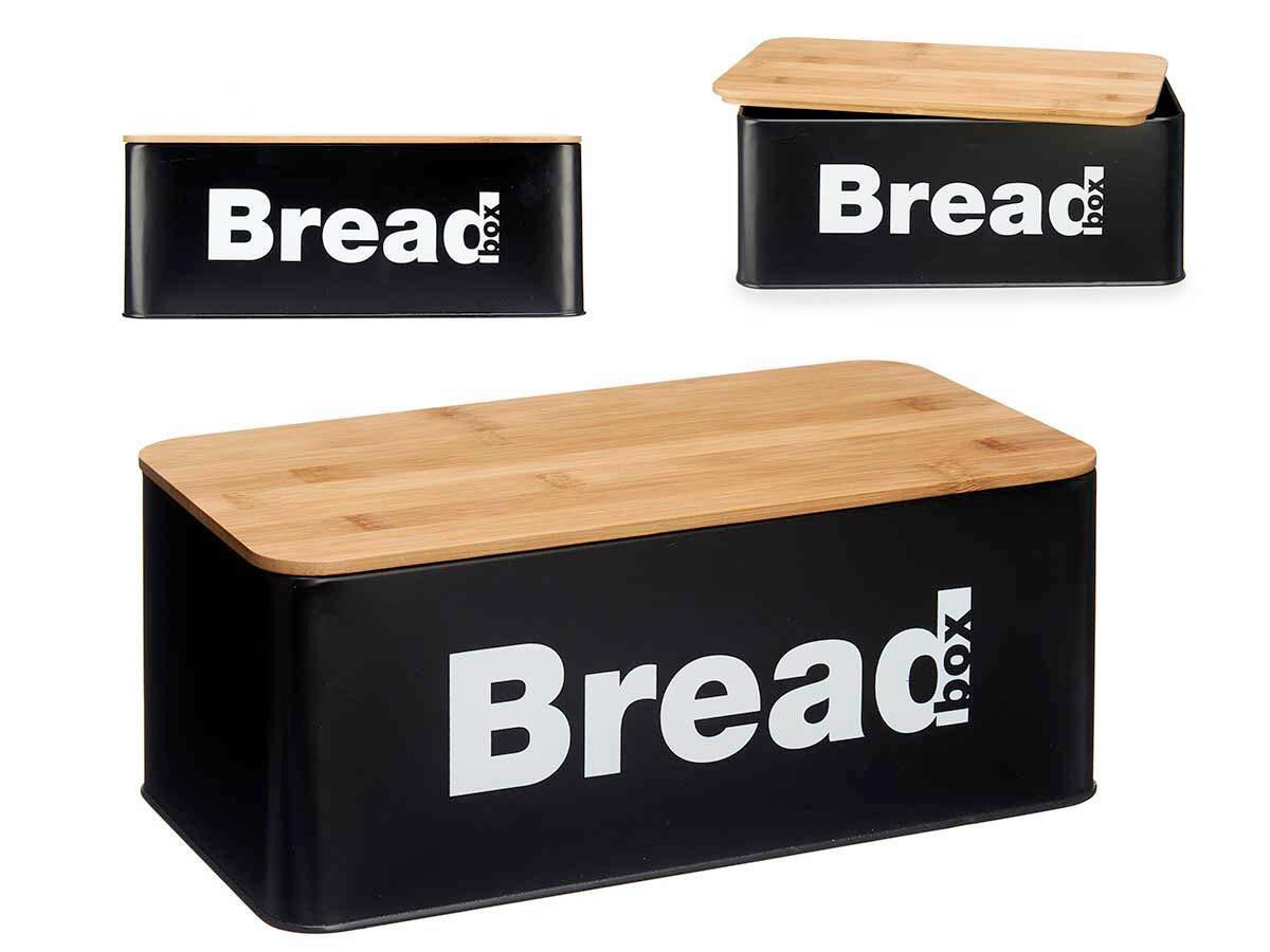 KUTIJA ZA HLEB  13,3/33/18 cm     - braon/crna, Osnovno, drvo/metal (13,3/33/18cm)