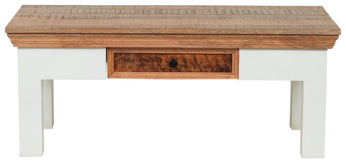 KONFERENČNÝ STOLÍK, prírodná farba, biela, drevo, 100/55/40 cm - biela/prírodná farba, Romantik / Landhaus, drevo (100/55/40cm) - Landscape