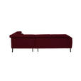 ECKSOFA in Chenille Rot  280/205 cm  - Rot/Schwarz, Design, Textil/Metall (280/205cm) - Xora