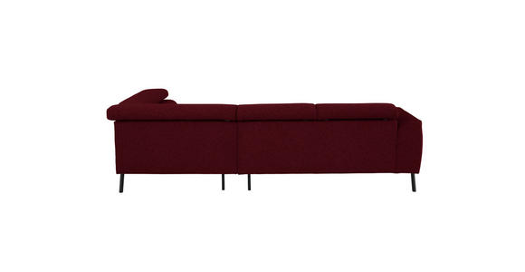 ECKSOFA in Chenille Rot  280/205 cm  - Rot/Schwarz, Design, Textil/Metall (280/205cm) - Xora