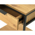 NACHTSCHRANK 30/60/40 cm  - Eichefarben/Schwarz, Basics, Holzwerkstoff/Metall (30/60/40cm) - Xora