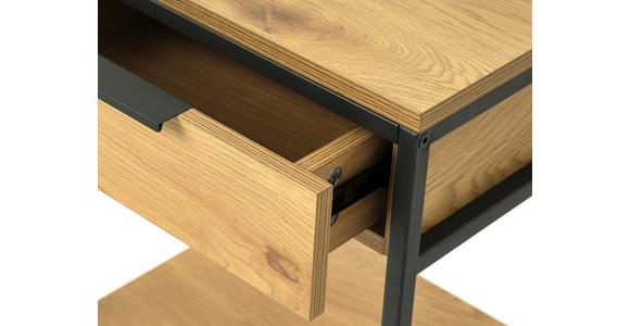 NACHTSCHRANK 30/60/40 cm  - Eichefarben/Schwarz, Basics, Holzwerkstoff/Metall (30/60/40cm) - Xora