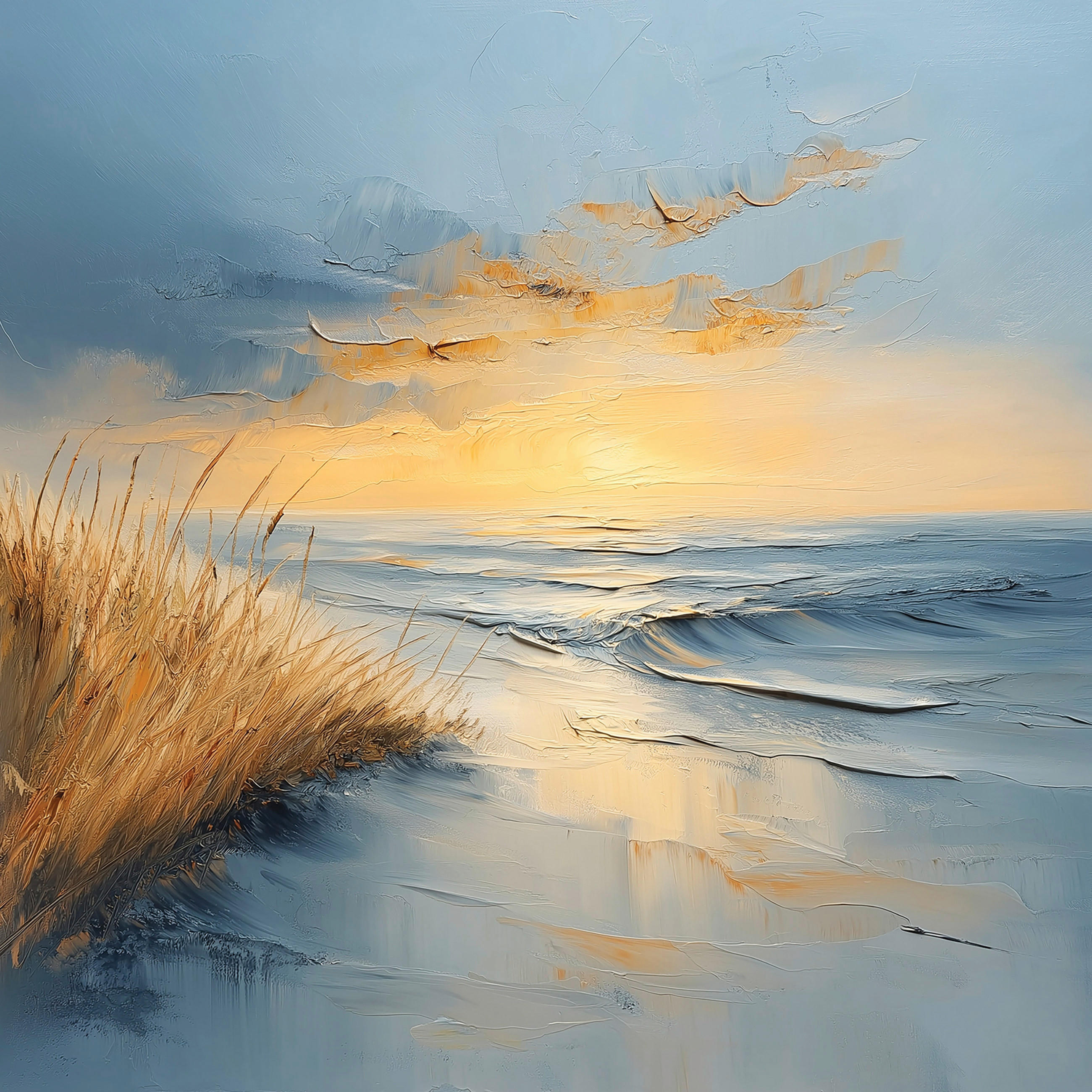 GLASBILD Strand & Meer  - Multicolor, Natur, Glas (30/30/1,40cm) - Euroart