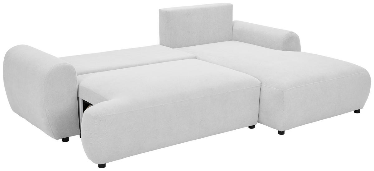 ECKSOFA in Webstoff Creme  - Creme/Schwarz, Modern, Kunststoff/Textil (265/175cm) - MID.YOU