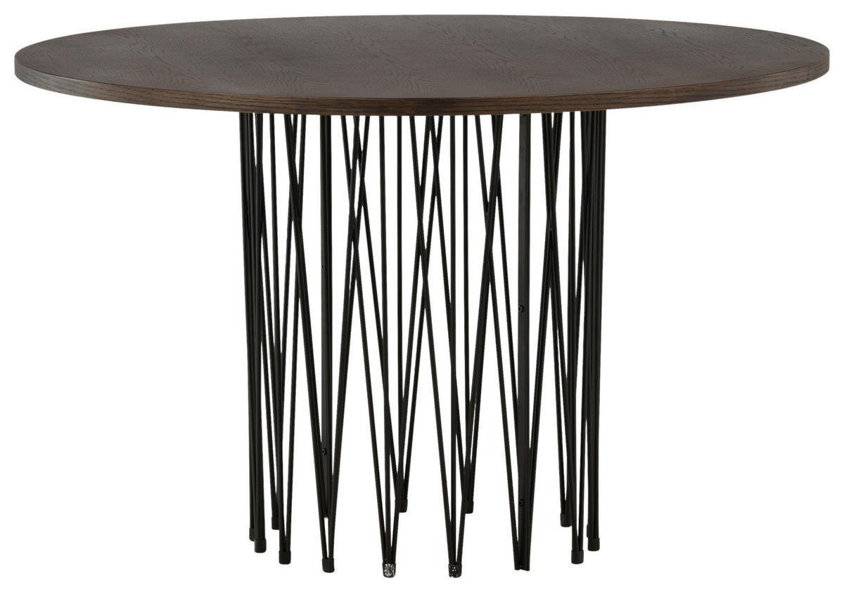 MATBORD i metall, trämaterial 120/120/74 cm   - svart/mörkbrun, Design, metall/trämaterial (120/120/74cm) - Livetastic