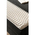 BOXSPRINGBETT 180/200 cm,  in Dunkelgrau, Matratze, Kissen, gepolstertes Kopfteil, Topper, H2 + H3 = mittel + fest  - Dunkelgrau/Schwarz, KONVENTIONELL, Holz/Textil (180/200cm) - Novel