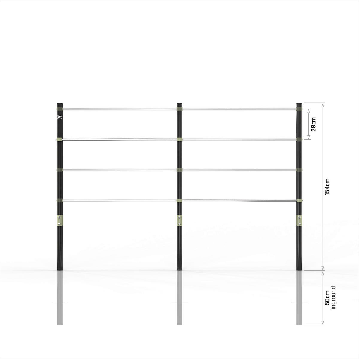 KLETTERGERÜST - Schwarz/Hellgrün, MODERN, Metall (225/154/10cm)