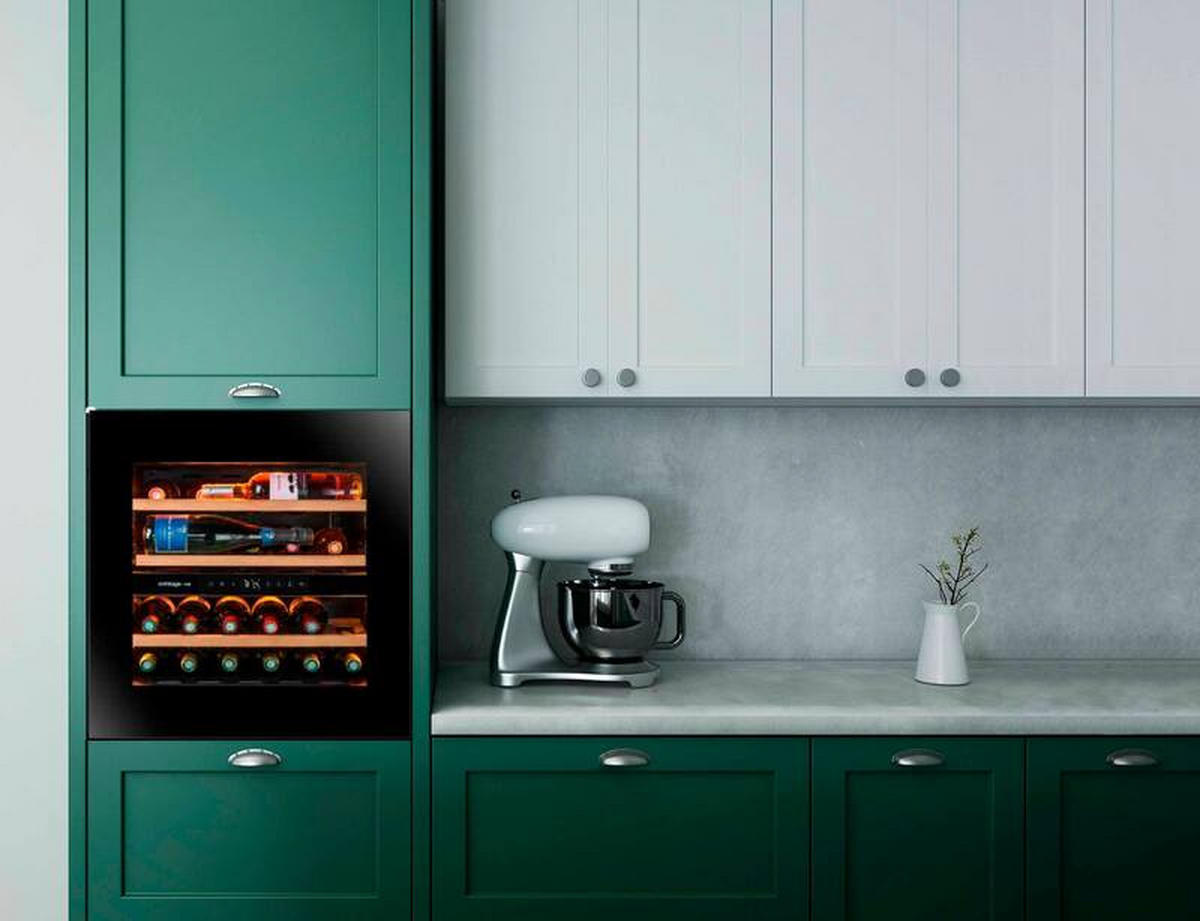 WEINKÜHLSCHRANK AVI60PLATINUM  - Schwarz, Basics, Glas/Holz (59,0/59,5/56,5cm)