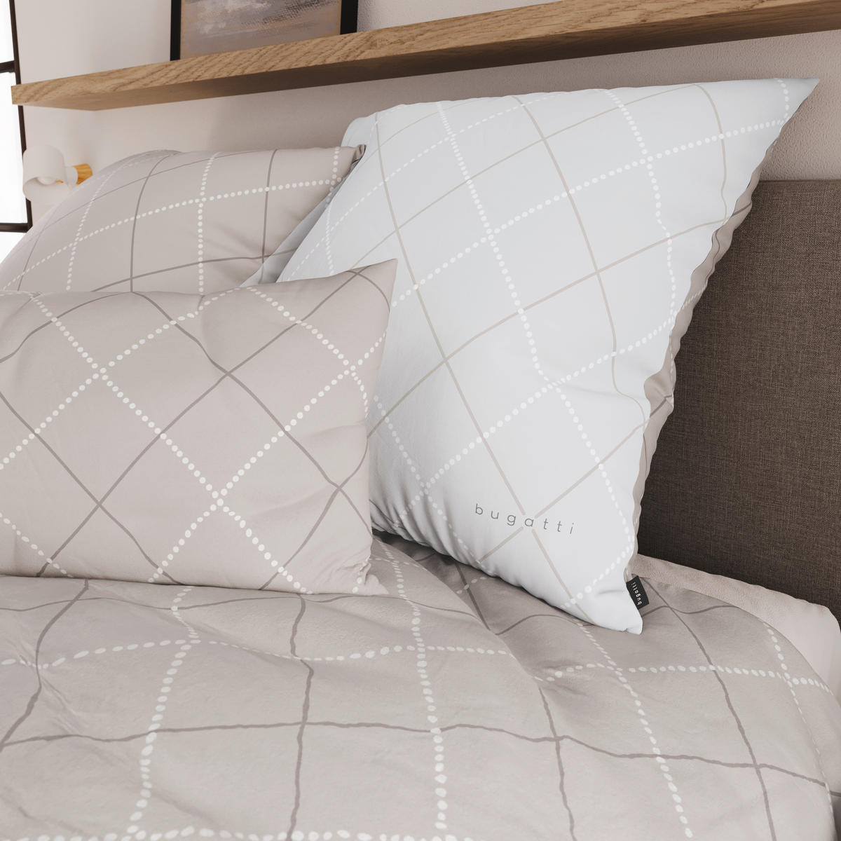 BETTWÄSCHE 2-teilig Flanell, Makosatin 140/200 cm  - Beige, Basics, Textil (140/200cm) - Bugatti